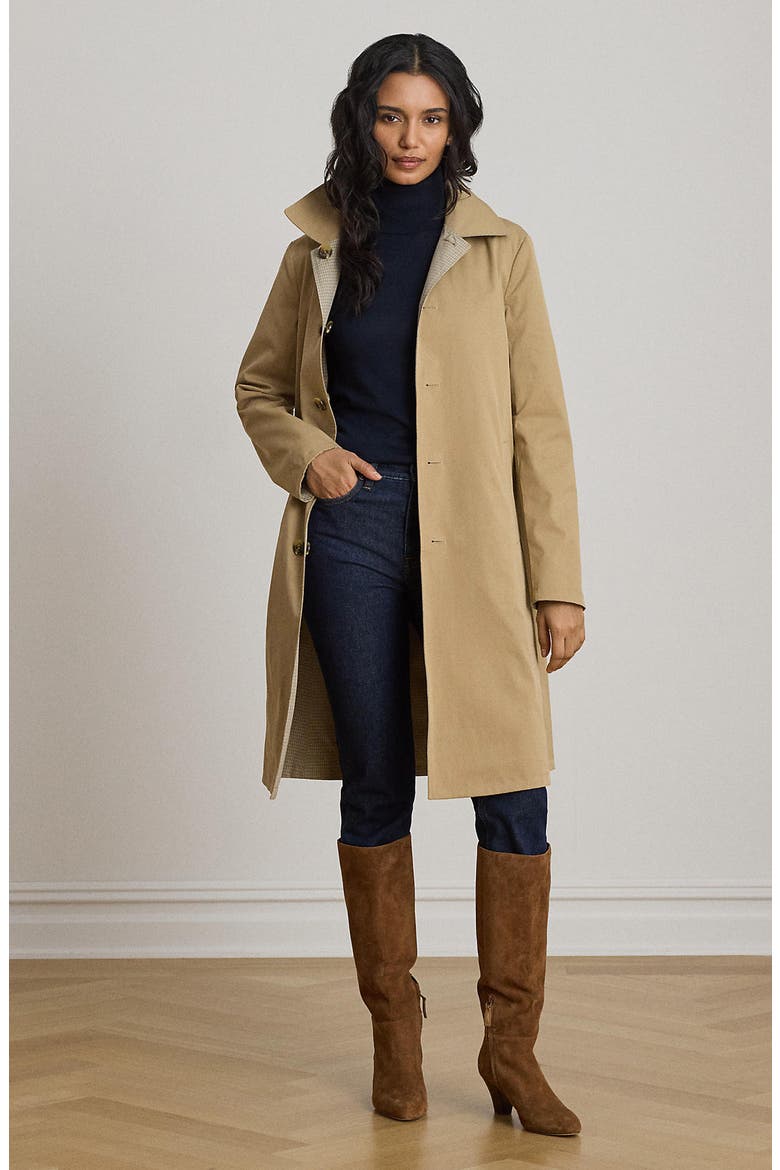 Reversible Balmacaan Raincoat, Alternate, color, MINICHECK