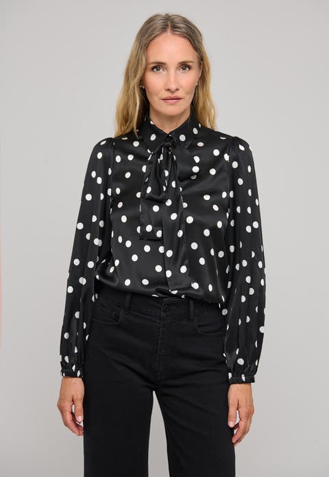 Annabelledea Tie Neck Polka Dot Blouse