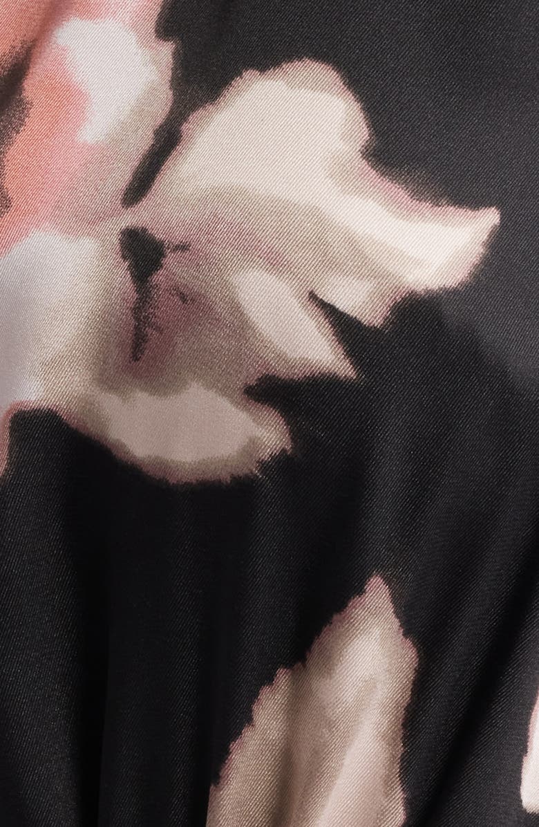 Tahari ASL Floral Long Sleeve Shirtdress, Alternate, color, Black Pink