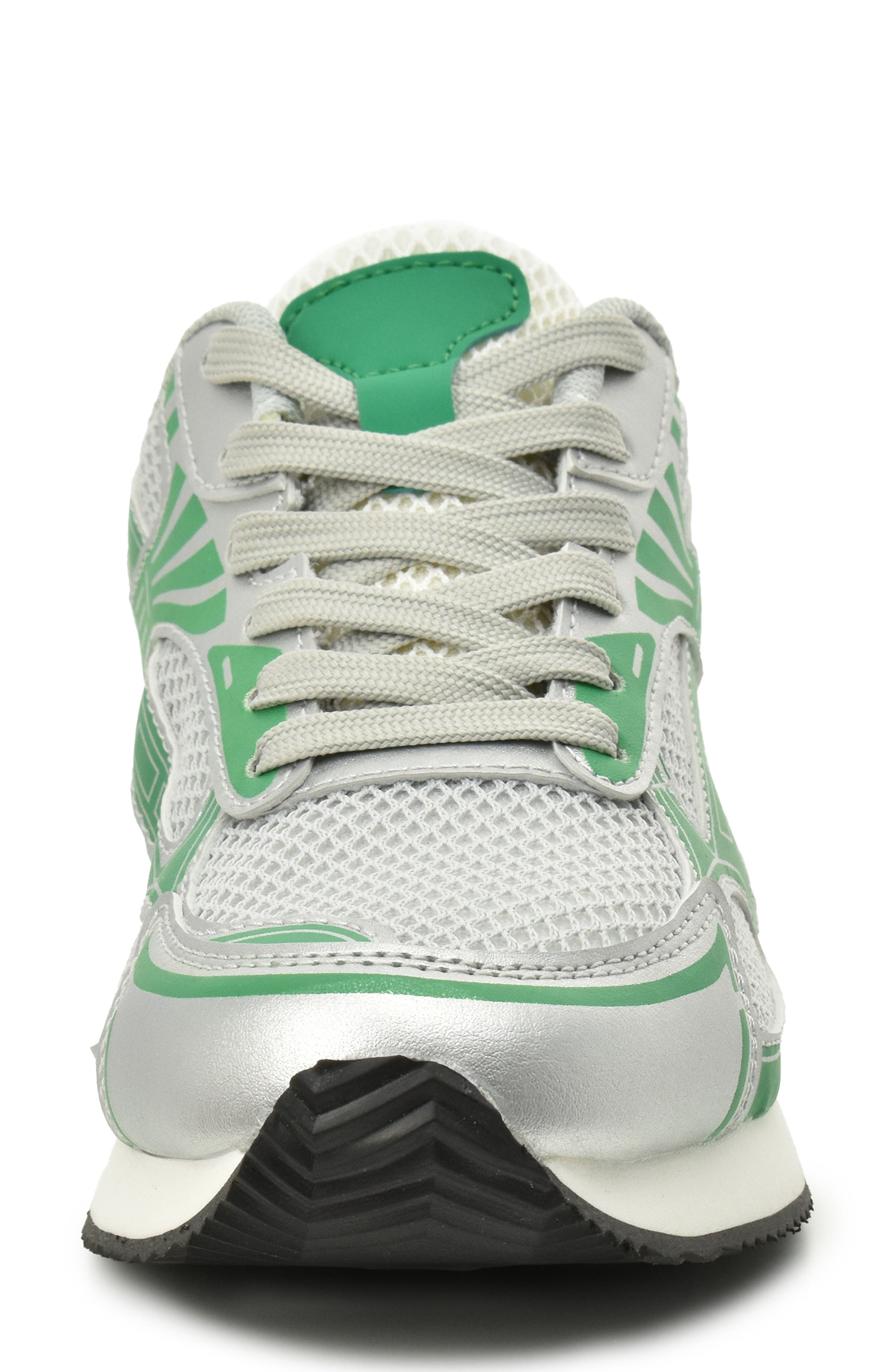 Nicole Miller Metallic Mesh Sneaker, Alternate, color, Silver Green