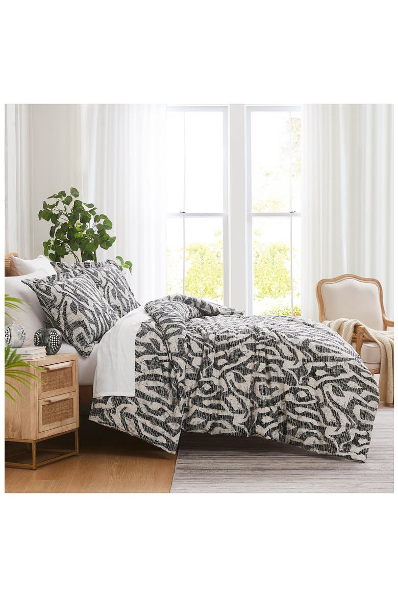 Khari Reversible Duvet & Sham Set, Alternate, color, CHARCOAL