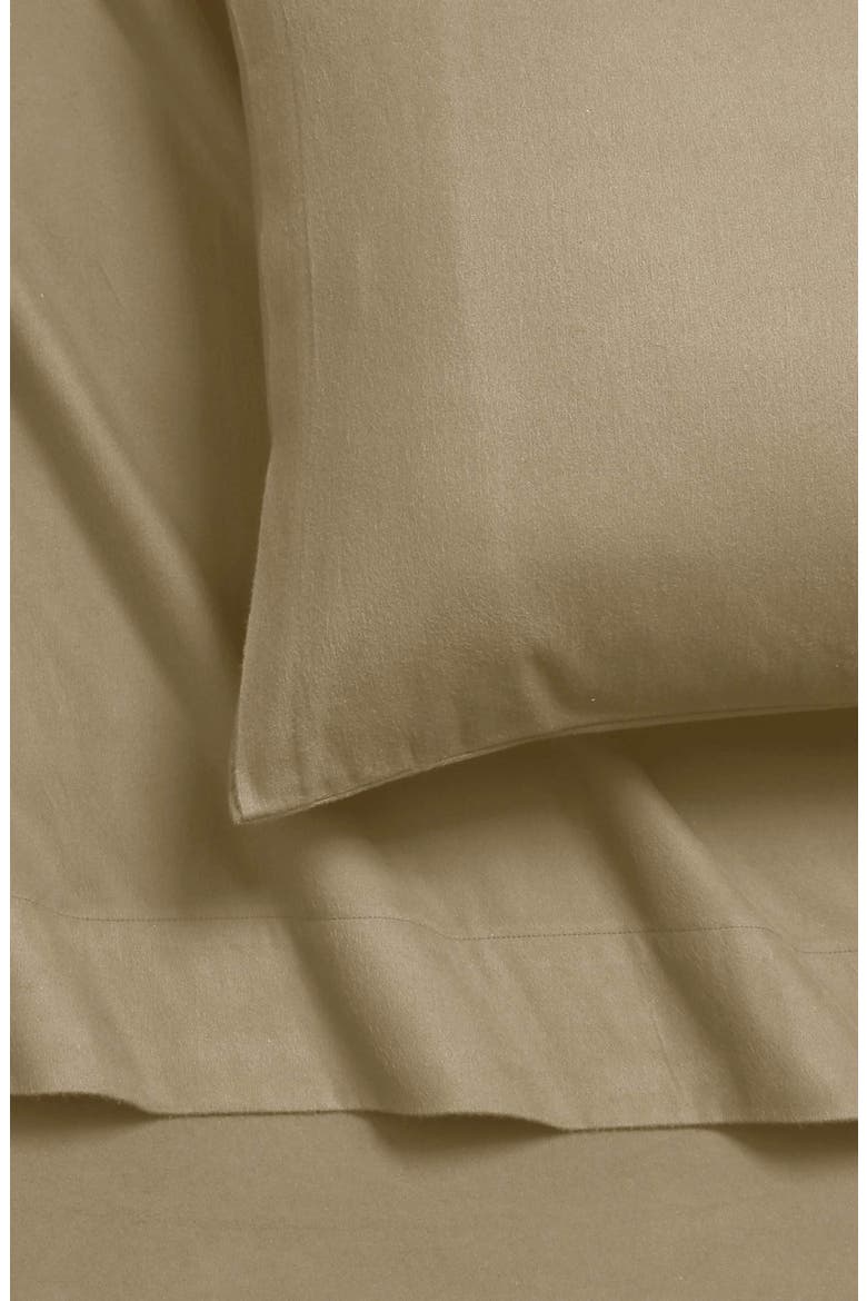Cotton Flannel Sheet Set, Alternate, color, MACCHIATO