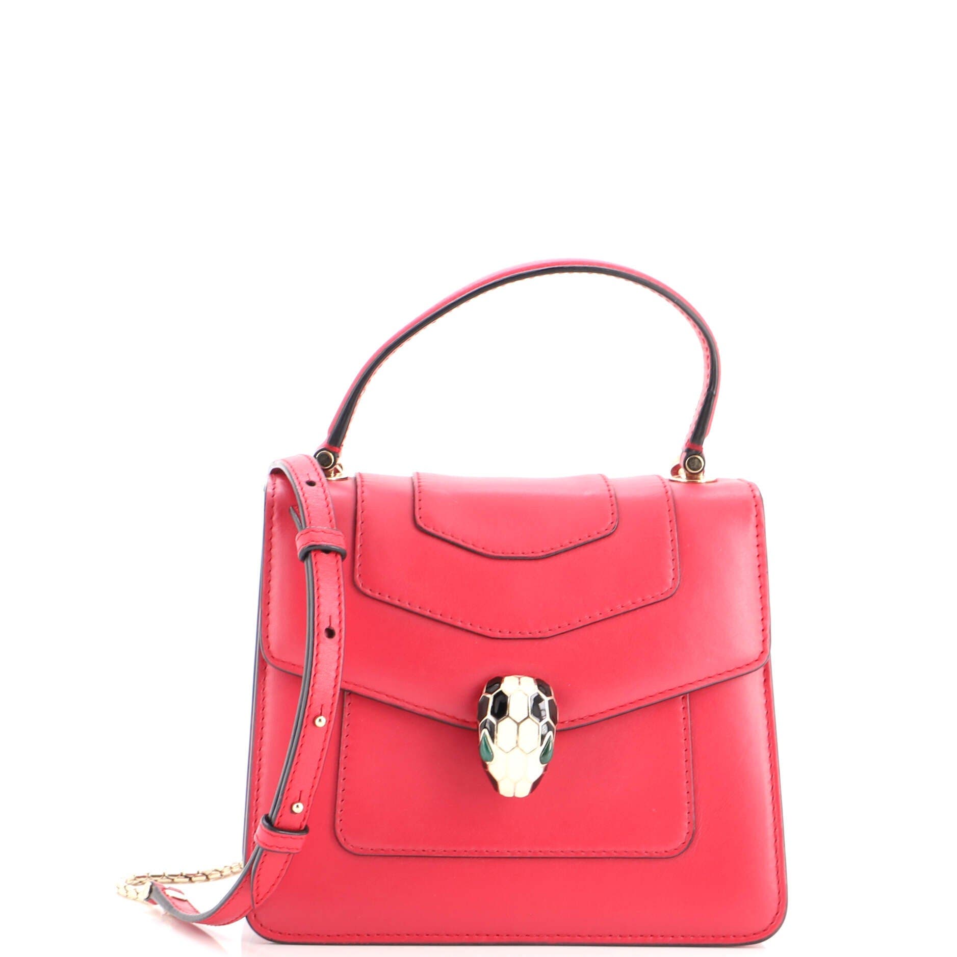 Serpenti Forever Top Handle Bag Leather Small, Main, color, Pink