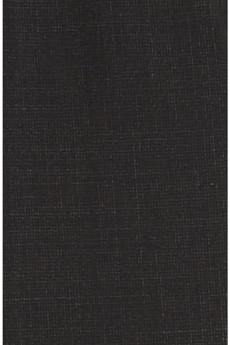 Torino Flat Front Solid Wool Trousers, Alternate, color, BLACK CAVIAR MICRO GRID