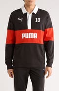 PUMA Sport Colorblock Long Sleeve Rugby Polo