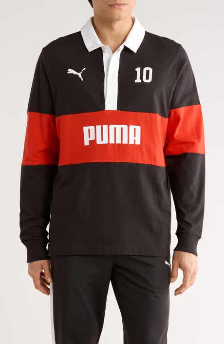 PUMA Sport Colorblock Long Sleeve Rugby Polo