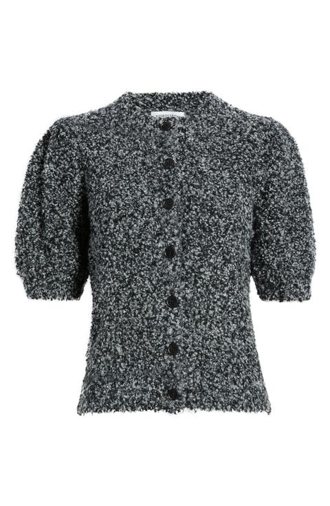 Puff Sleeve Textured Cardigan
