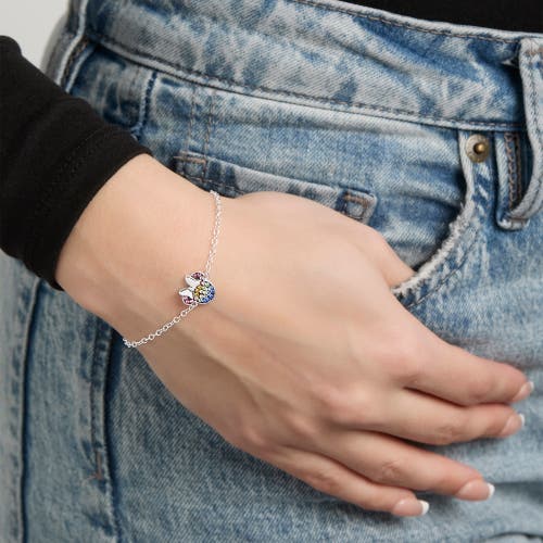 Disney Minnie Mouse Rainbow Crystal Bracelet In Metallic