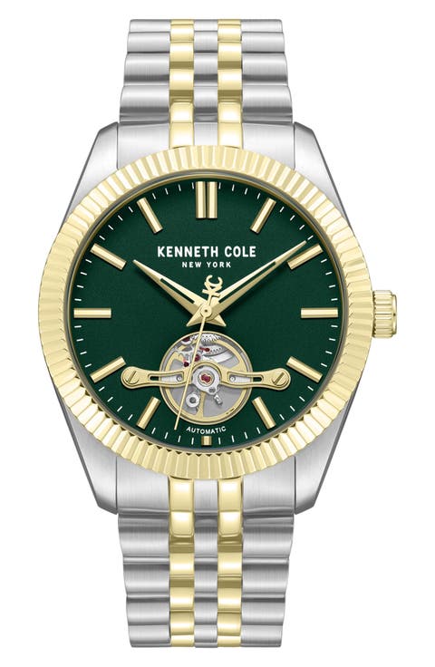 Open Heart Automatic Two-Tone Bracelet Watch, 43mm