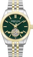 Kenneth Cole New York Open Heart Automatic Two-Tone Bracelet Watch, 43mm