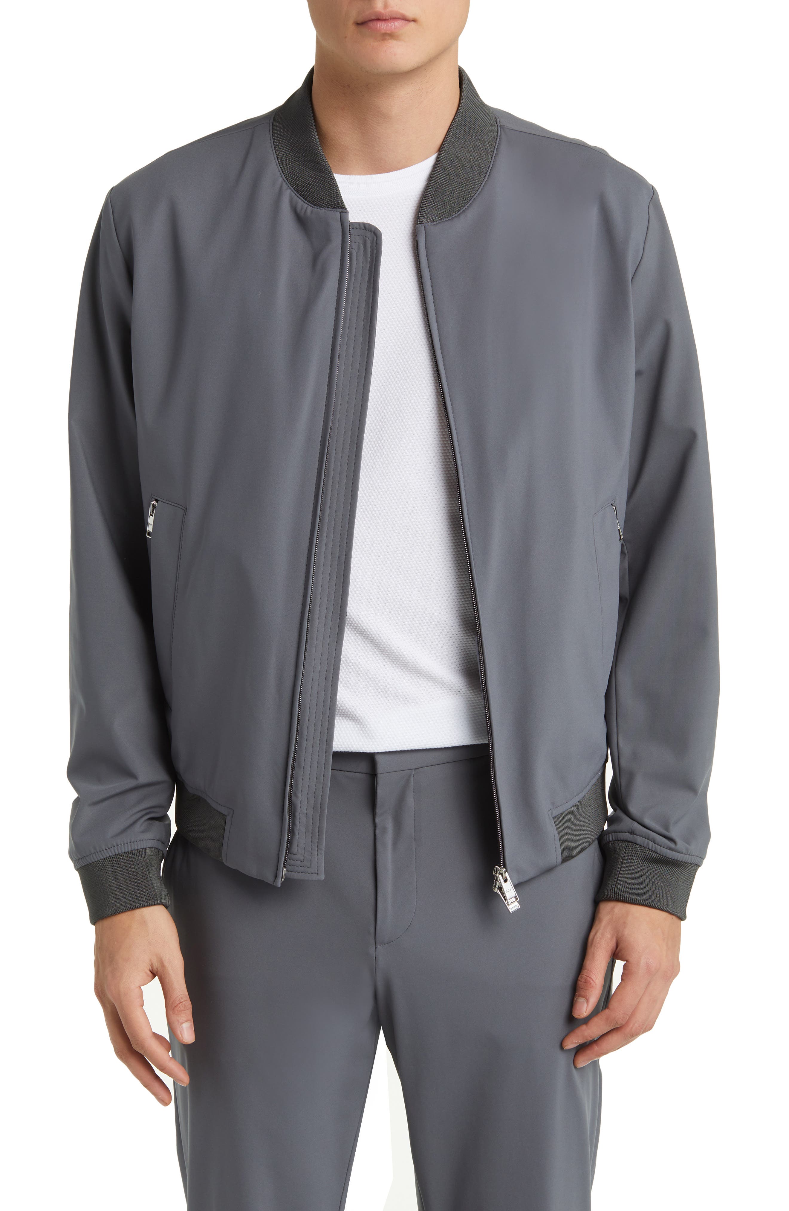 BOSS Slim Fit Jersey Bomber Jacket