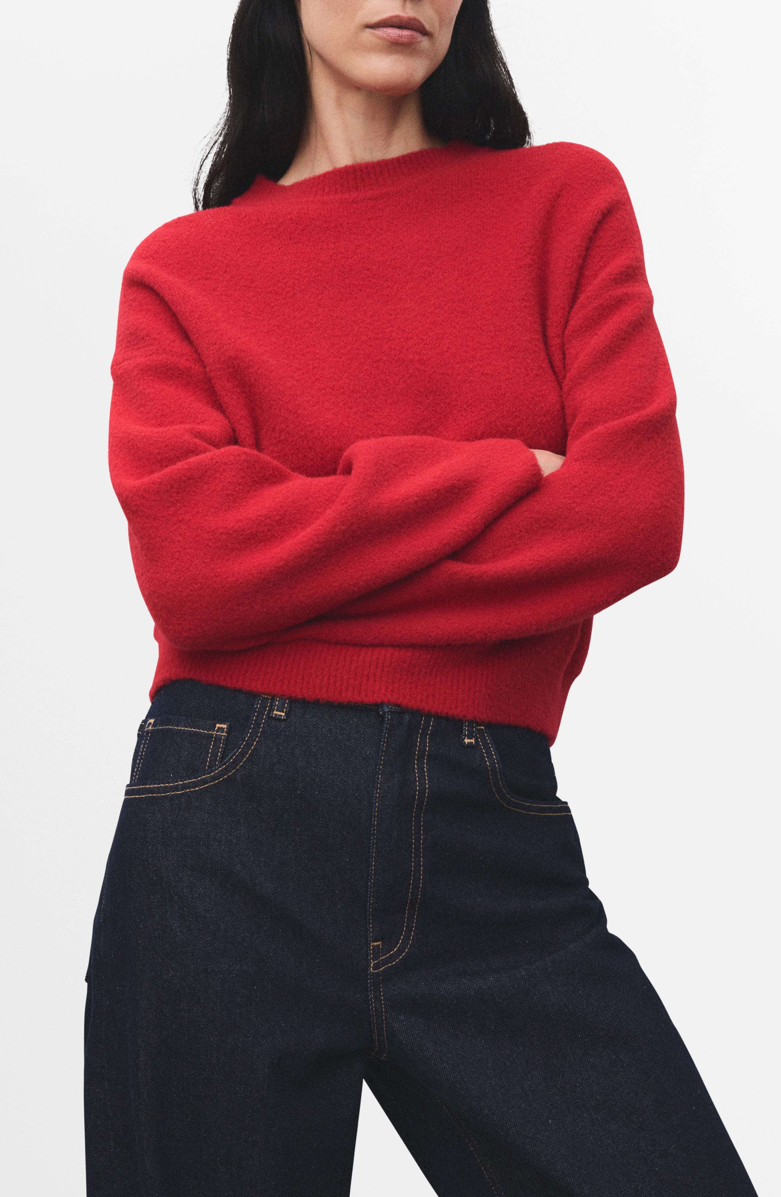 MANGO Knit Crewneck Sweater