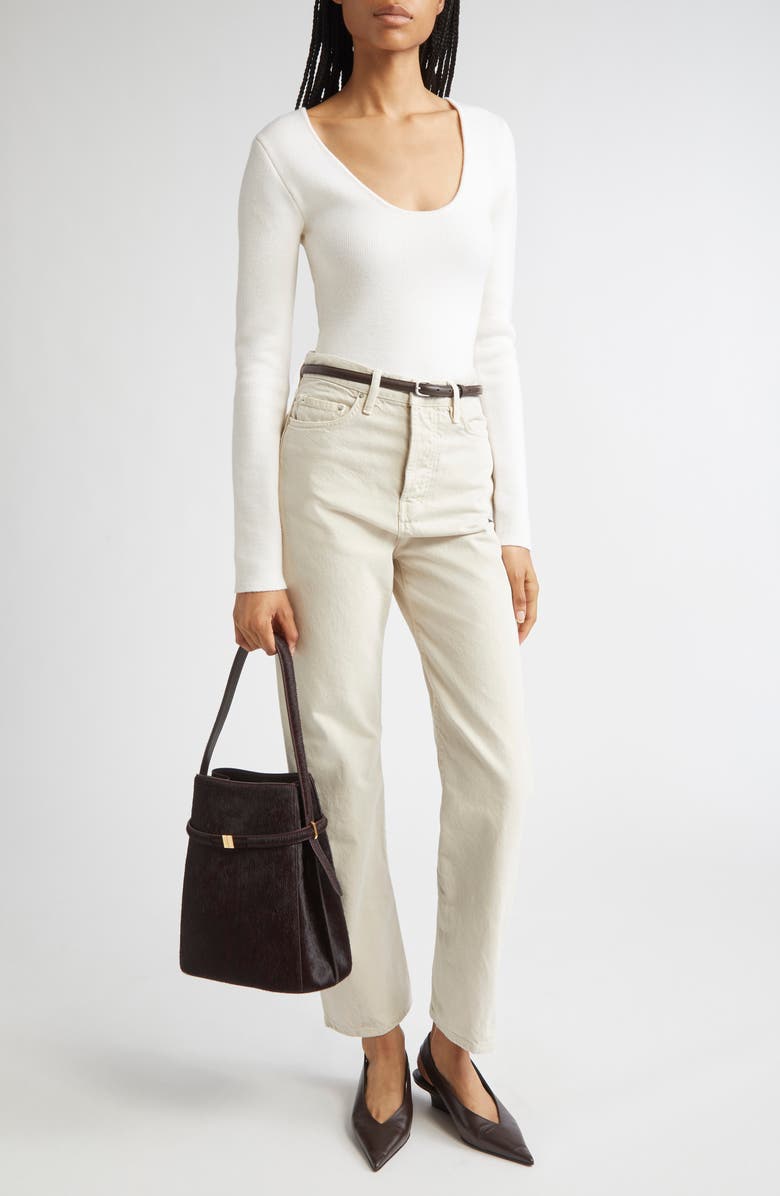 TOTEME Merino Knit Top, Alternate, color, Ecru