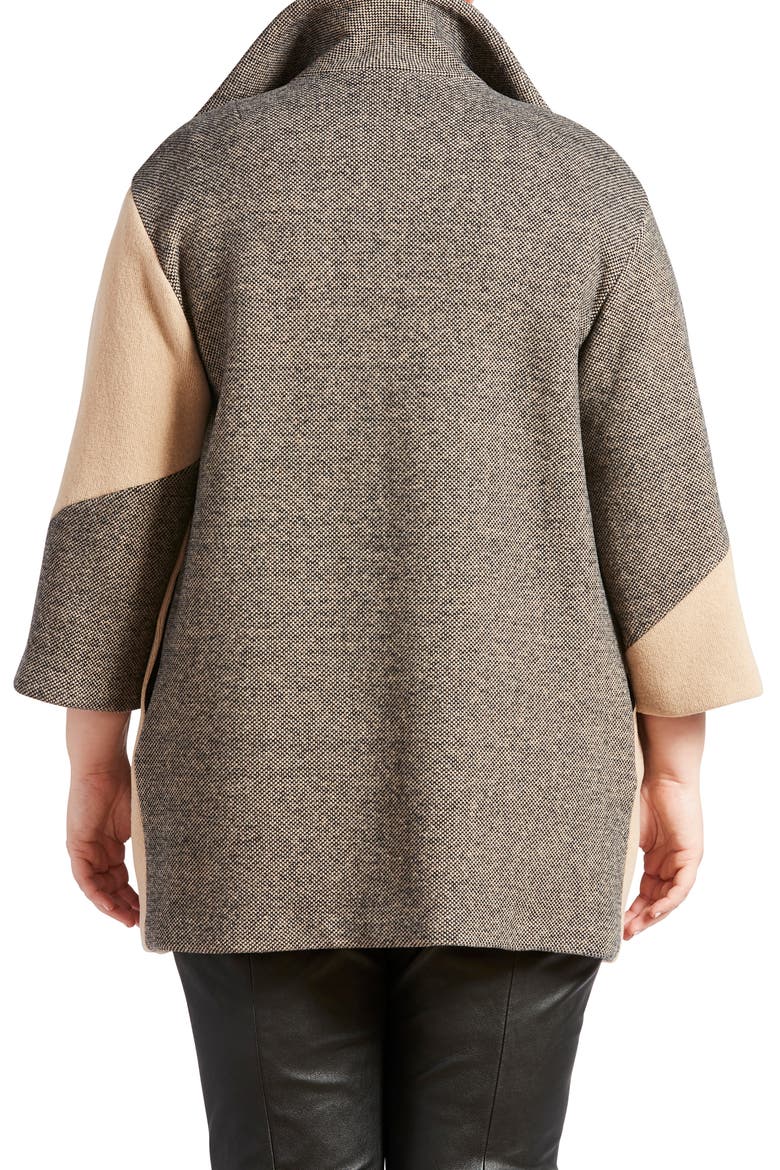 Colorblock Coat, Alternate, color, BLACK/ CAMEL