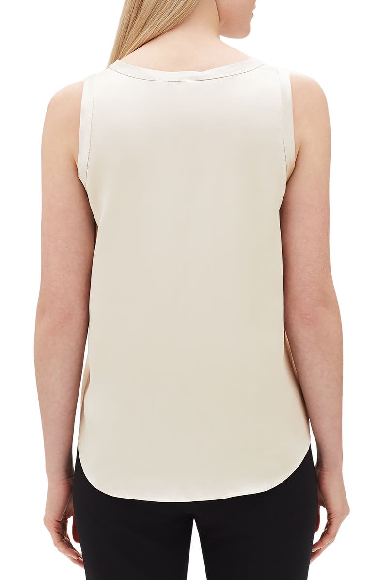 Lafayette 148 New York Perla Reversible Silk Blouse, Alternate, color, Raffia