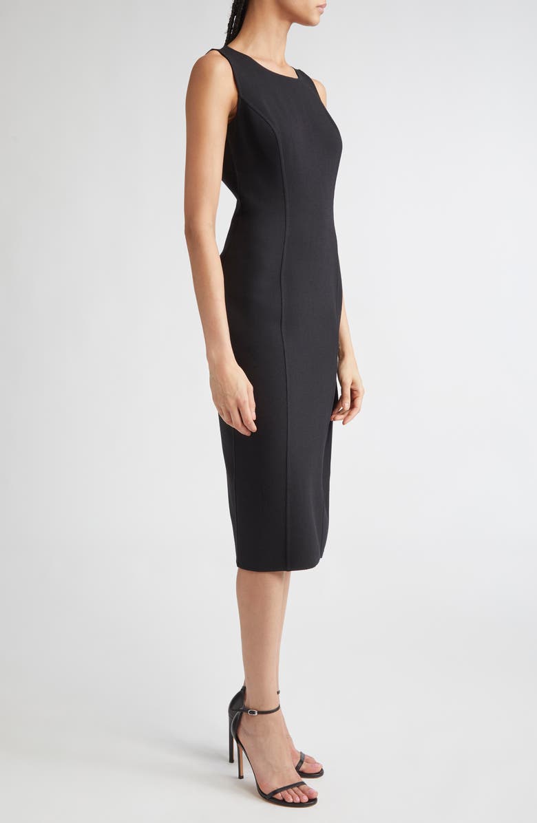 Michael Kors Collection Double Face Stretch Crepe Sheath Dress, Alternate, color, Black