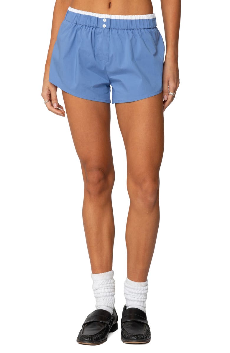 EDIKTED Danette Boxer Shorts, Main, color, Blue