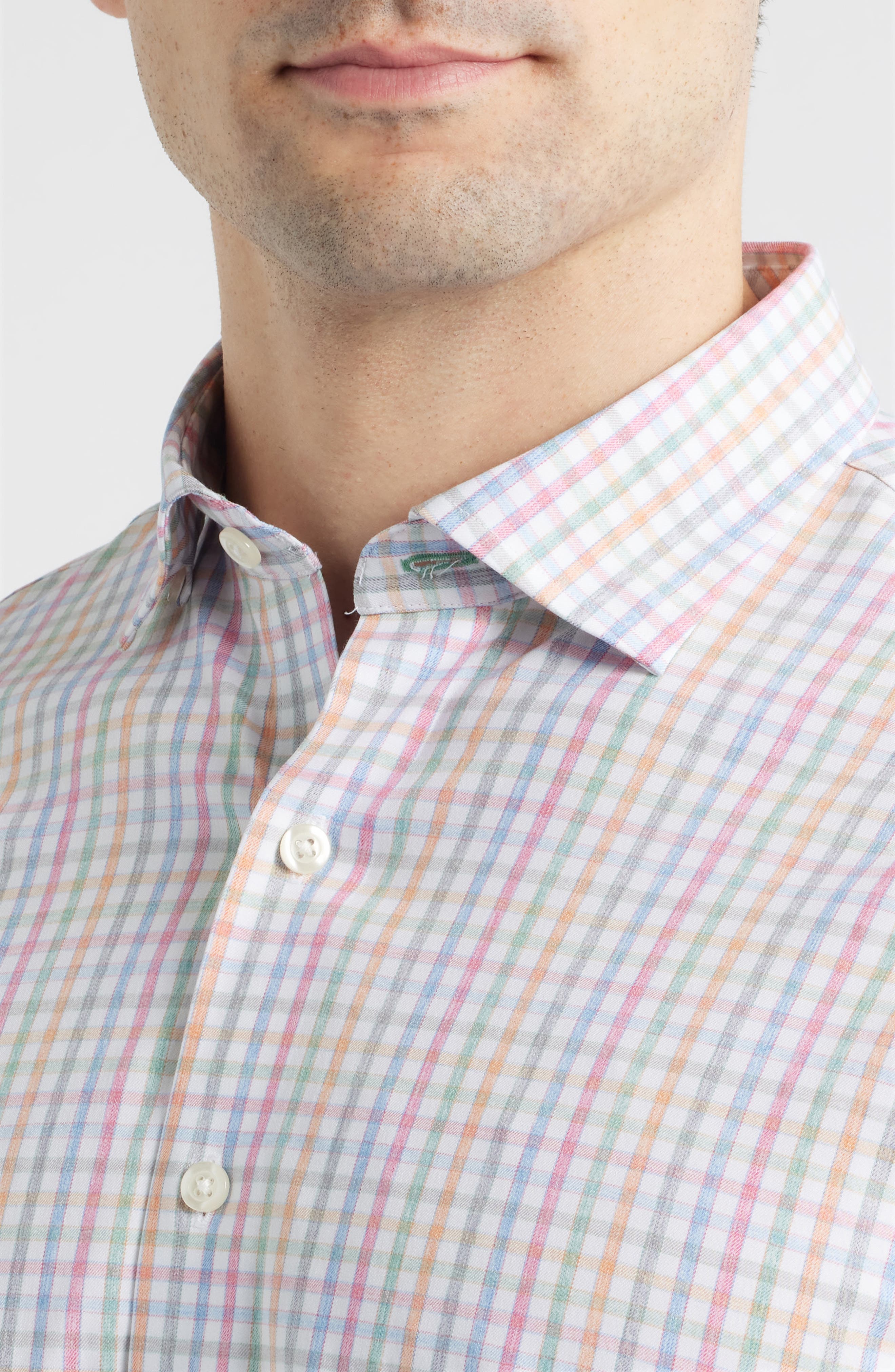 Albie Gingham Check Everyday Performance Button-Up Shirt - image 2