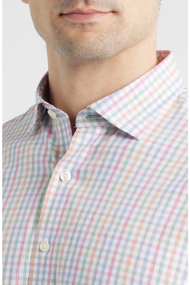 Albie Gingham Check Everyday Performance Button-Up Shirt, Alternate, color, WHITE