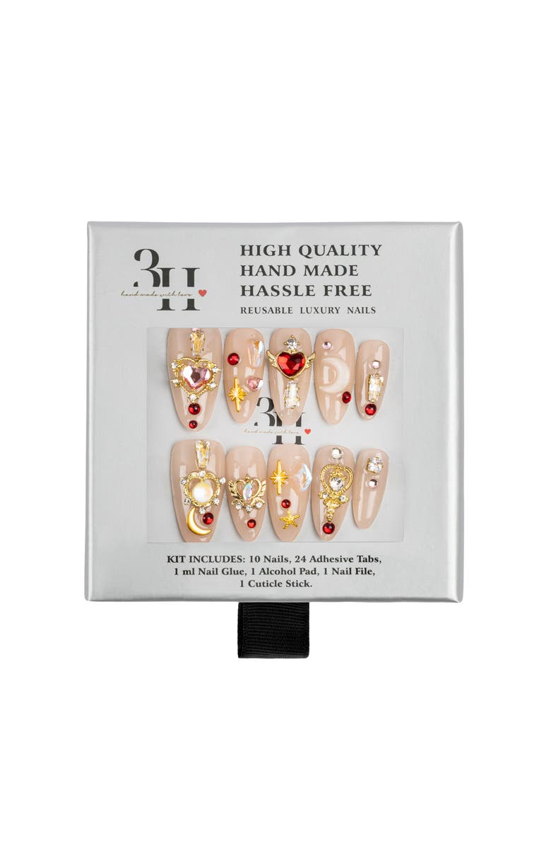 3H Nails Lunar Bloom Luxury Handmade Press On Nails, Main, color, Beige