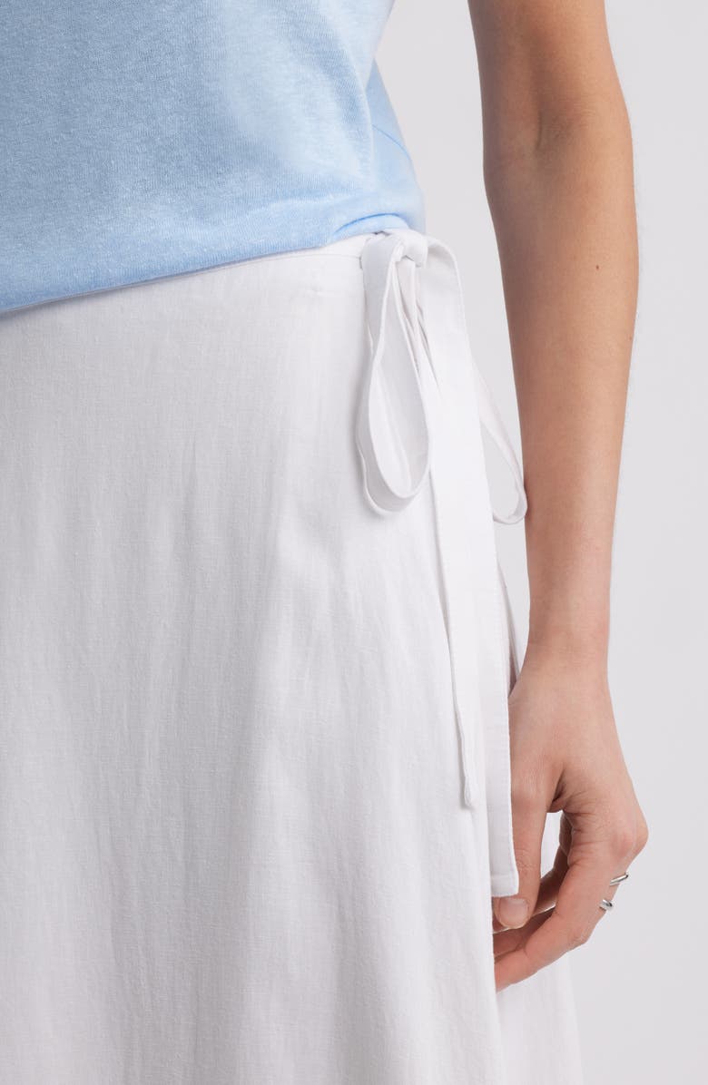 Caslon<sup>®</sup> Waist Tie Linen Blend Skirt, Alternate, color, White