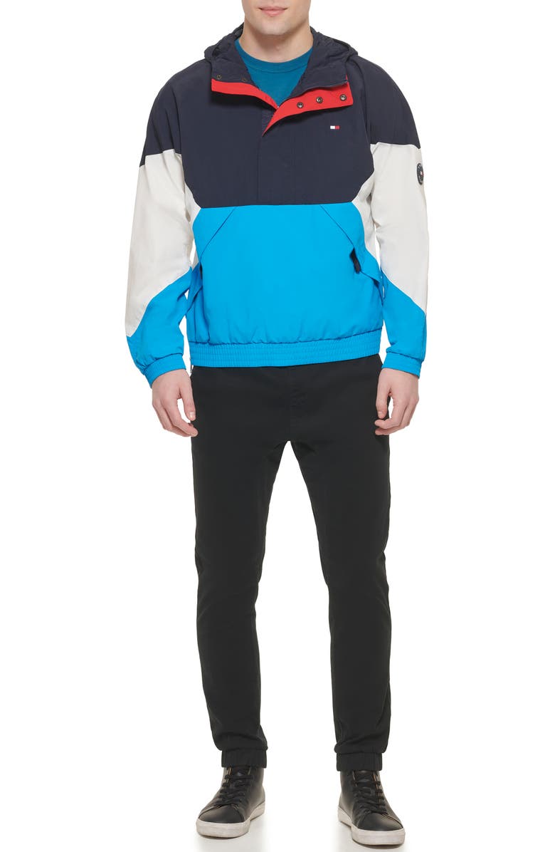 Tommy Hilfiger Retro Water Resistant Anorak, Alternate, color, Navy/White/Blue