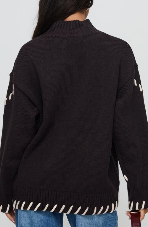 Princess Polly Leizure Whipstitch Trim Turtleneck Sweater