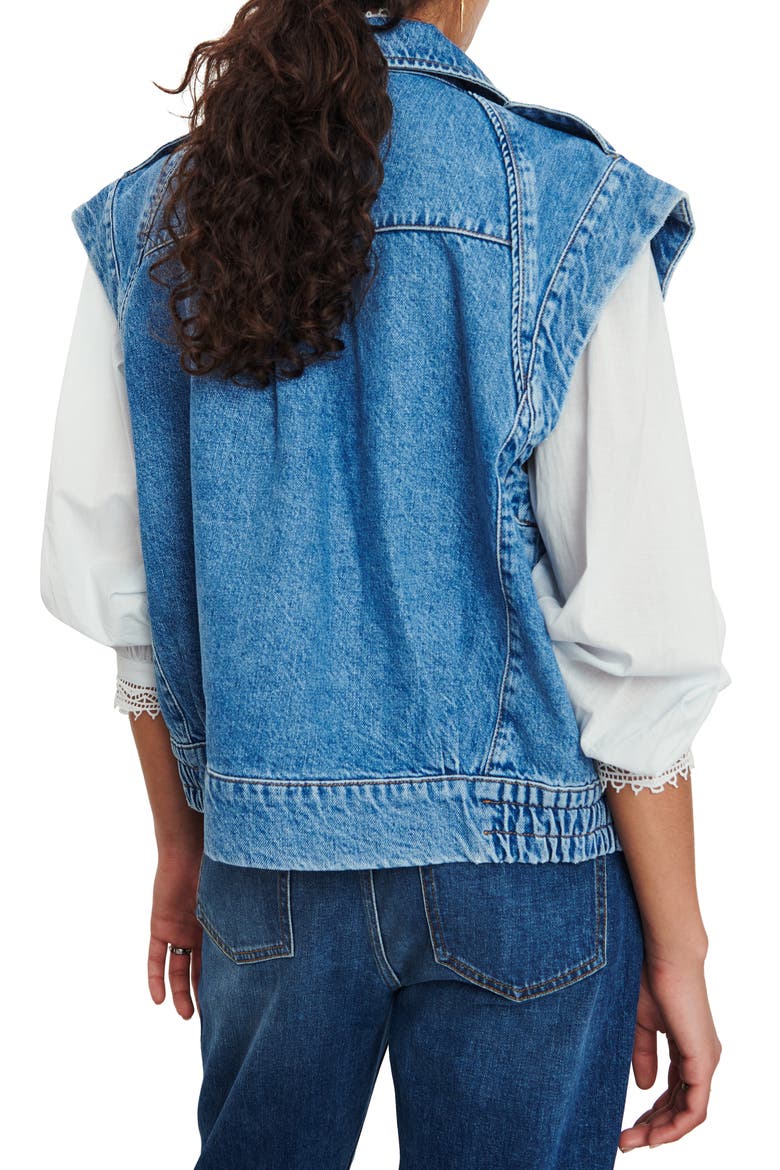 Ruben Sleeveless Denim Jacket, Alternate, color, BLUE
