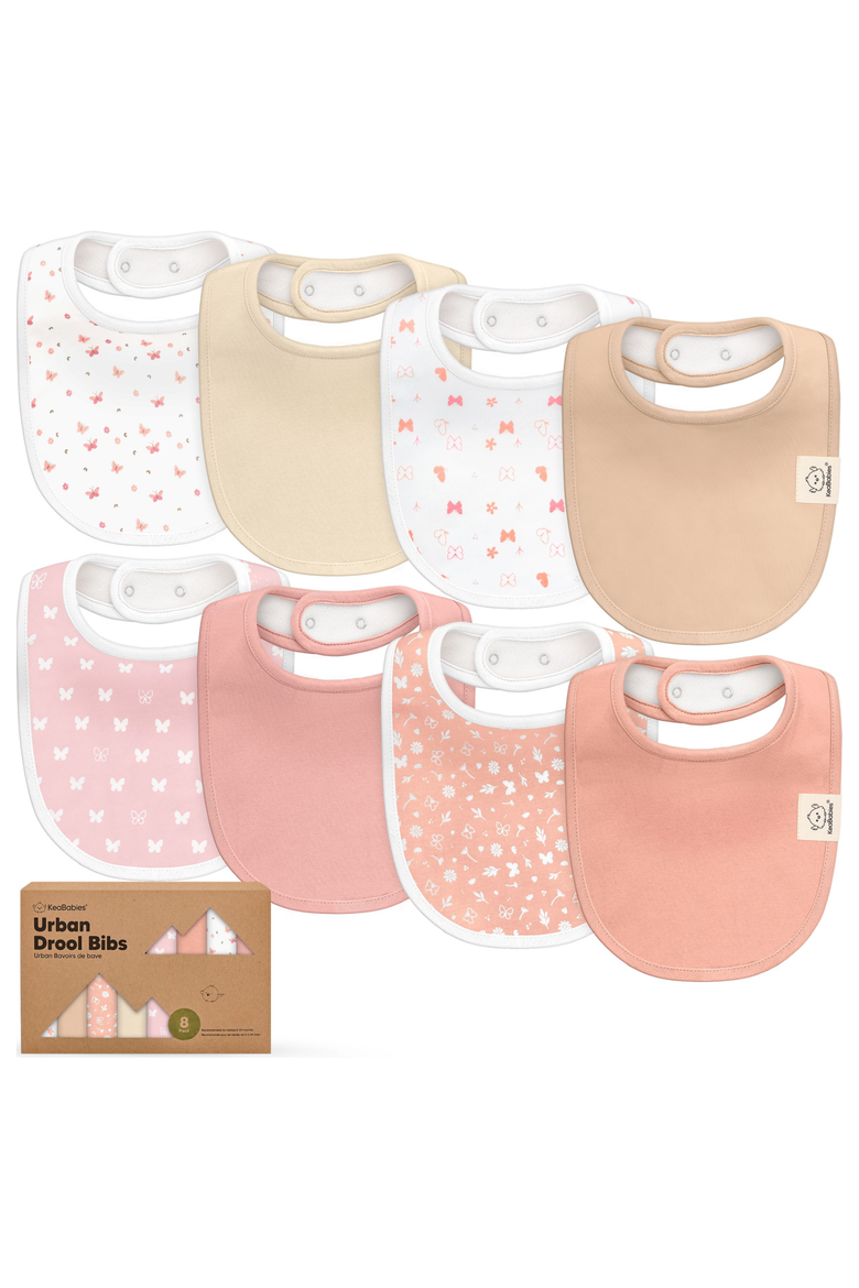 8-Pack Baby Drool Bibs, Main, color, Butterflies
