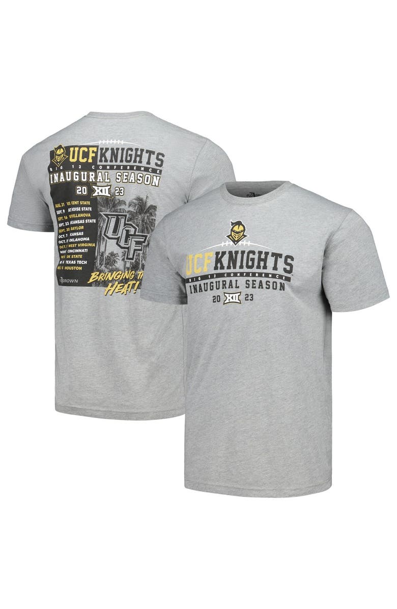 FLOGROWN Men's Heather Gray UCF Knights Inaugural Big 12 Schedule T-Shirt, Main, color, Heather Gray