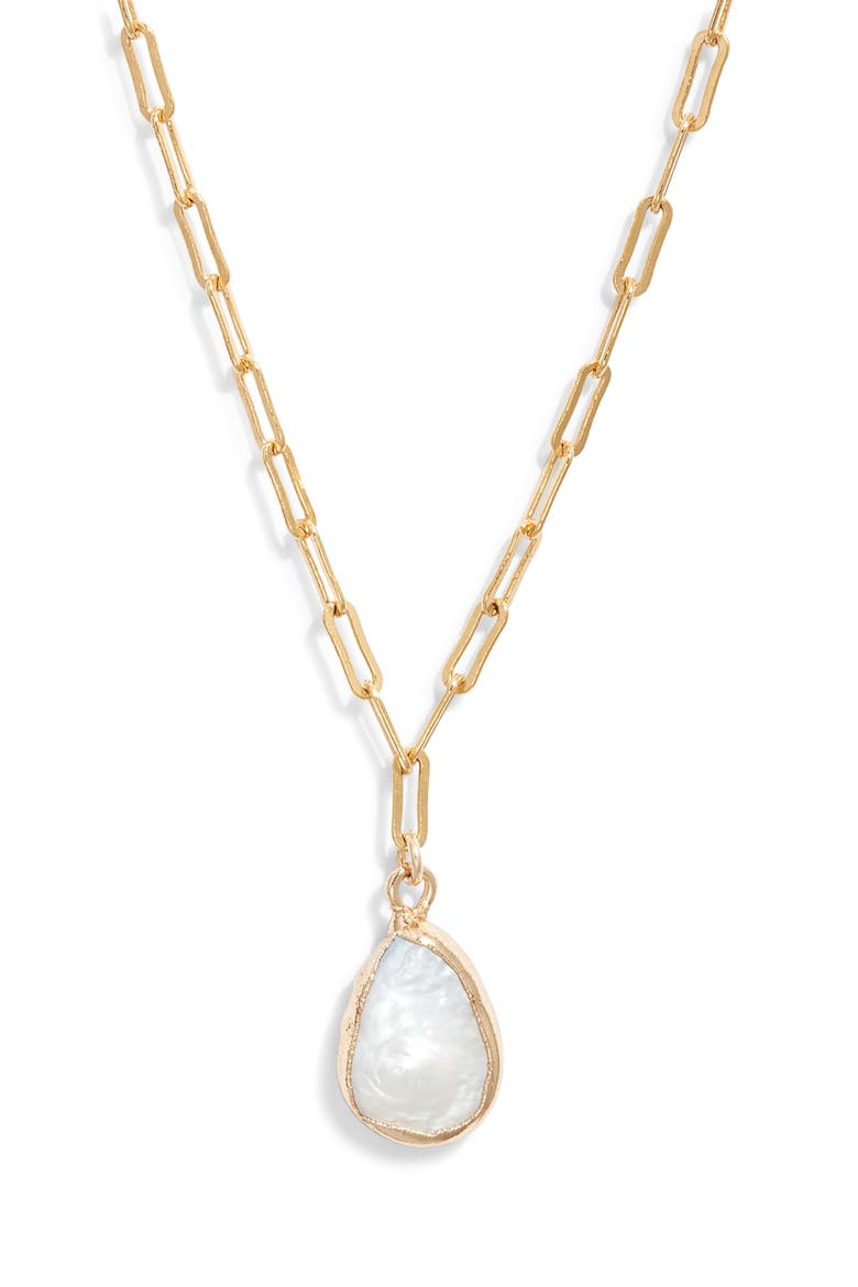Sedona Baroque Pearl Pendant Necklace, Main, color, GOLD