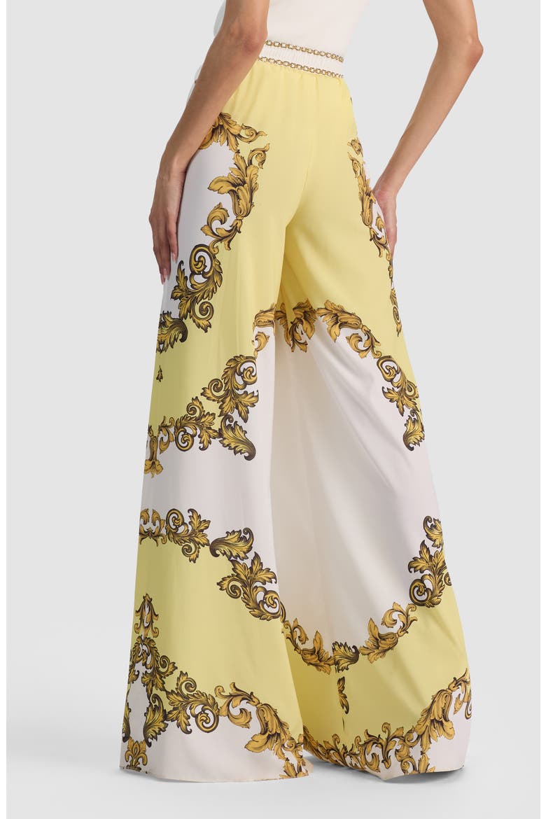 Ojai Print Palazzo Pants, Alternate, color, GOLDEN COAST