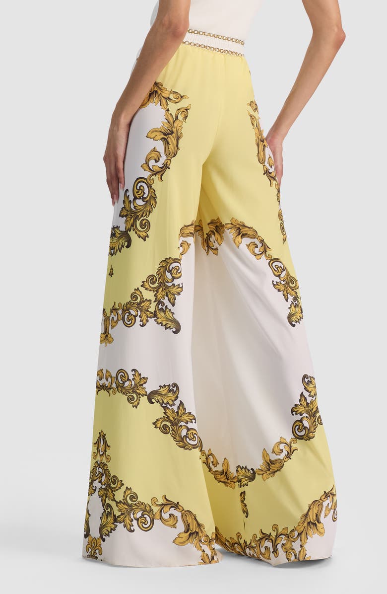 Alice + Olivia Ojai Print Palazzo Pants, Alternate, color, Golden Coast