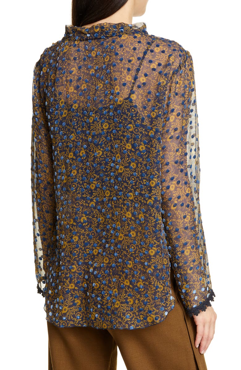 See by Chloé Floral Print Silk Devoré Top, Alternate, color, 