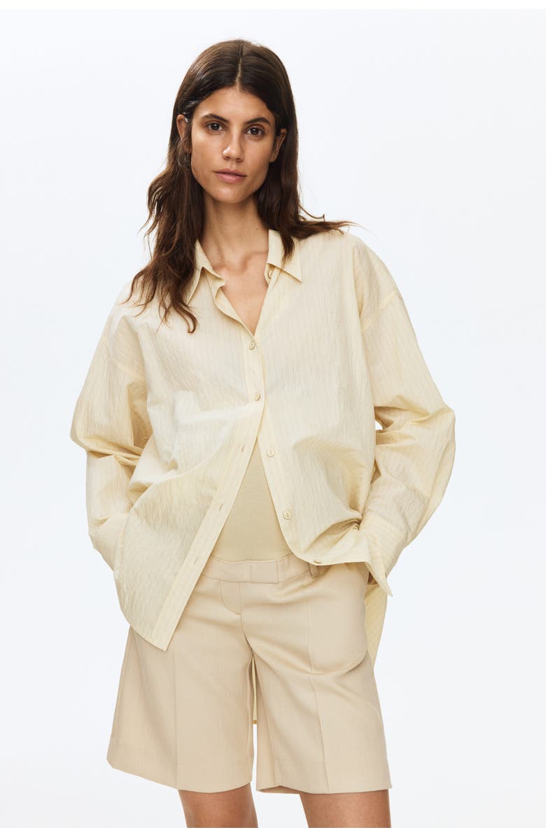 H&M Mama Linen-blend Bermuda Shorts, Alternate, color, Light Beige