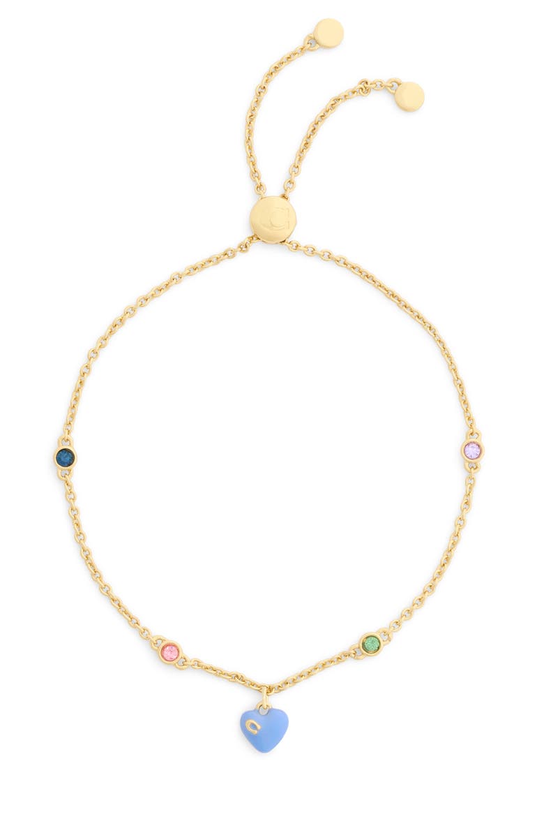 Enamel Heart Slider Bracelet, Alternate, color, GOLD MULTI