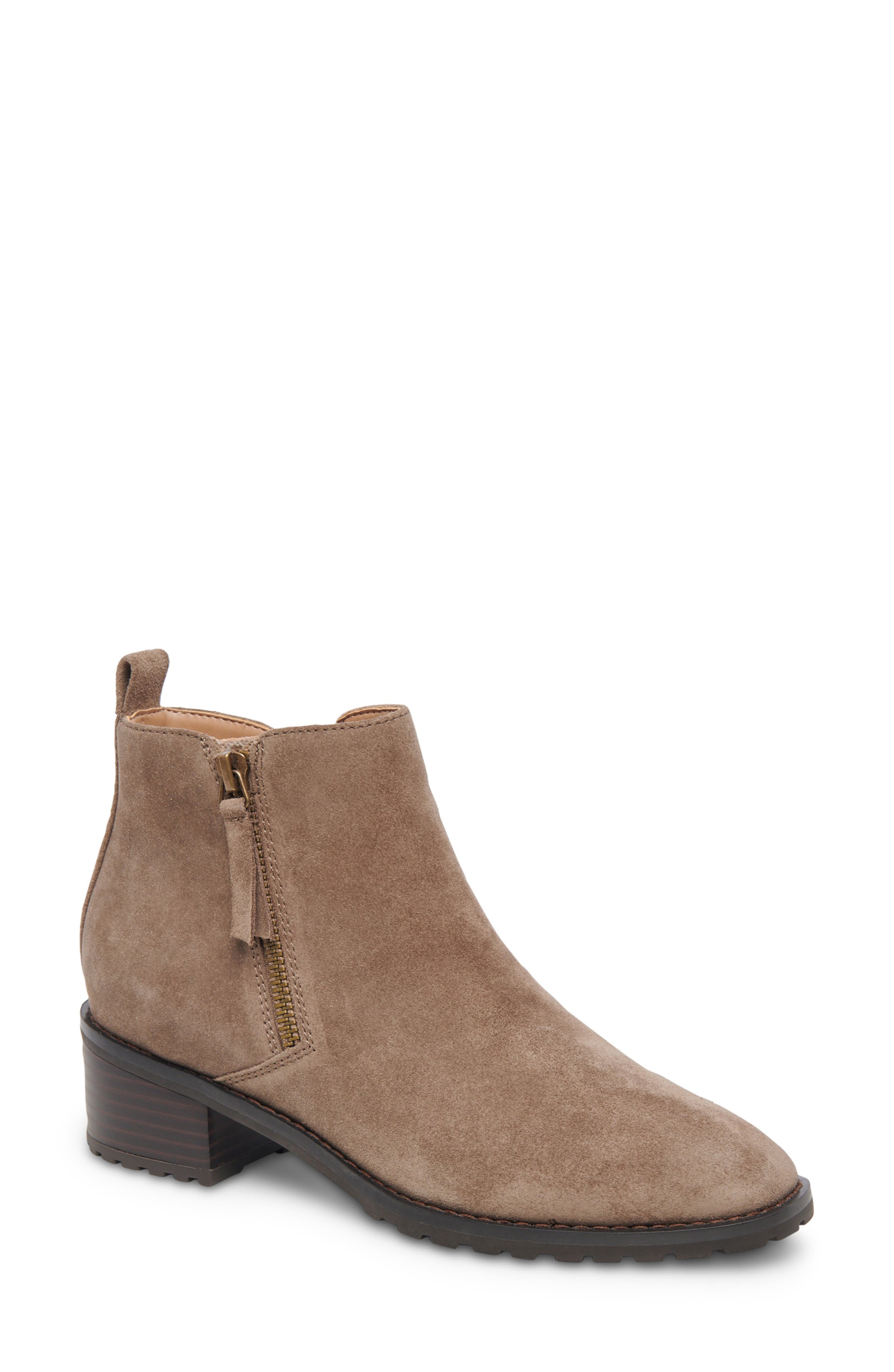 Strax Waterproof Leather Bootie, Main, color, TAUPE SUEDE