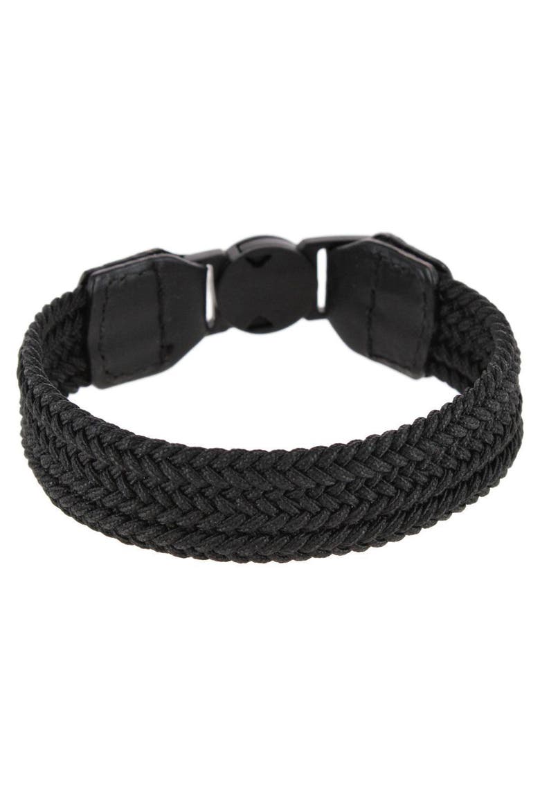 Brody 18mm Solid Color Braided Golf Bracelet, Main, color, Black