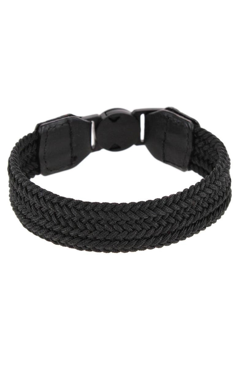Trafalgar Brody 18mm Solid Color Braided Golf Bracelet, Main, color, Black