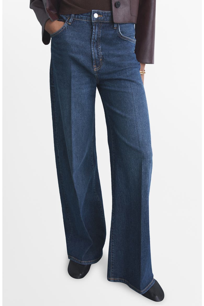 Elise High Waist Wide Leg Jeans, Main, color, DARK BLUE
