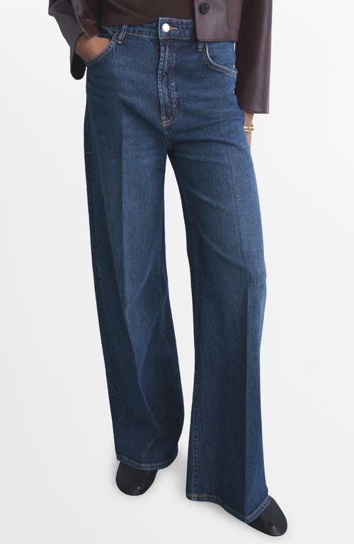 Mango Elise High Waist Wide Leg Jeans In Blue