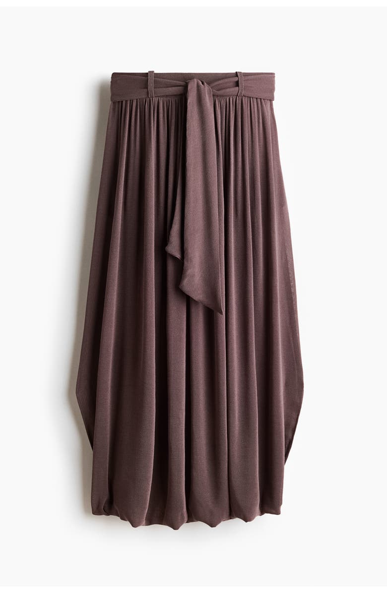 H&M Draped tie-belt pants, Alternate, color, Dark Mauve