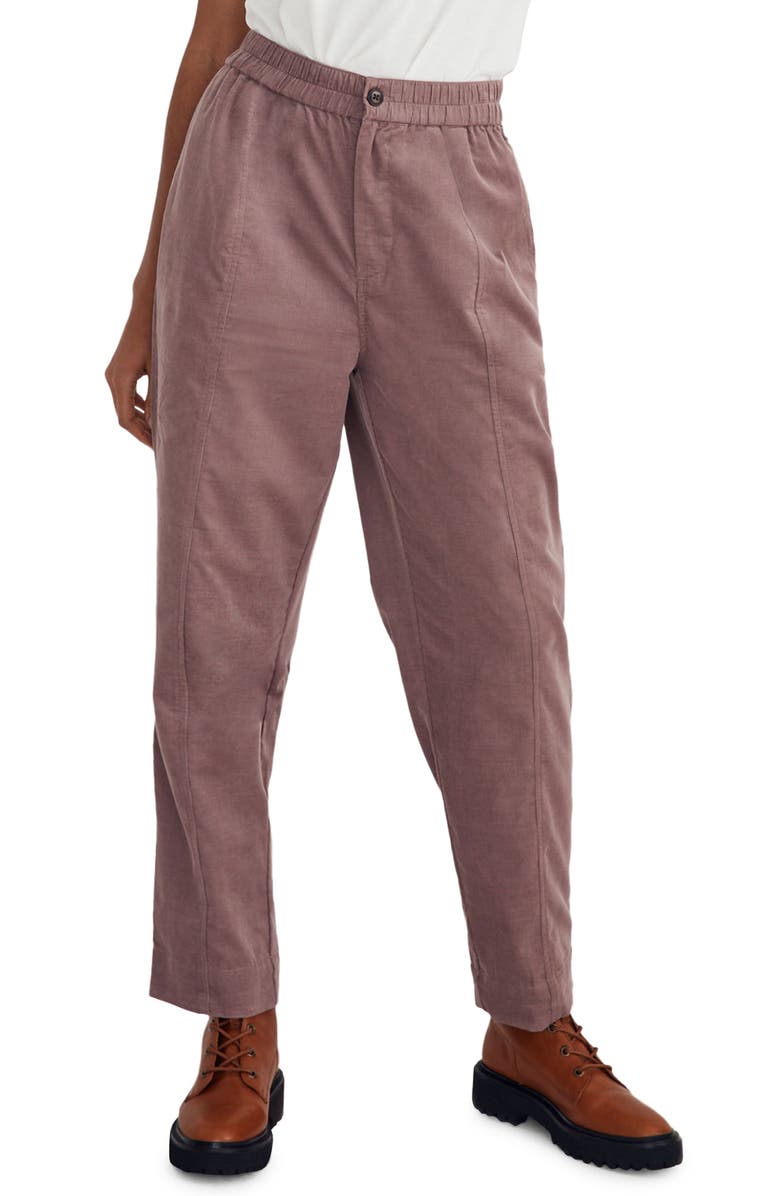 Madewell Pull-On Tapered Corduroy Pants, Main, color,