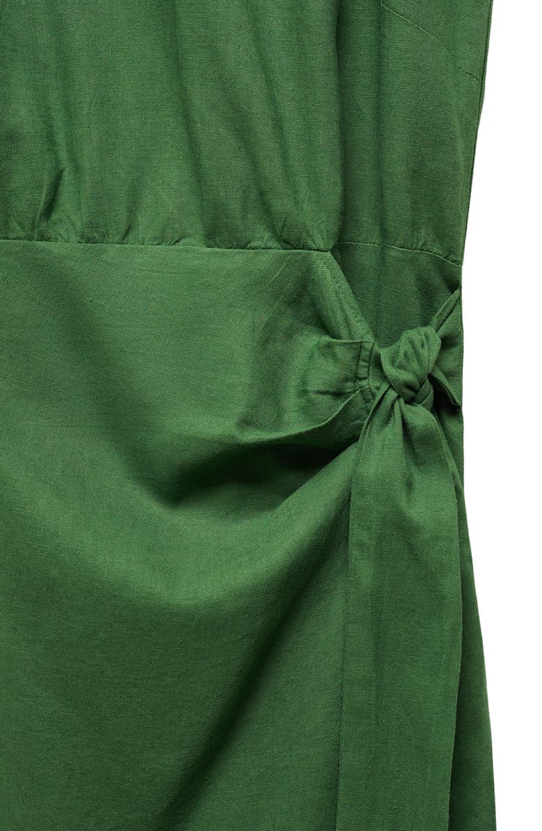 MANGO Faux Wrap Linen Blend Midi Dress | Nordstrom