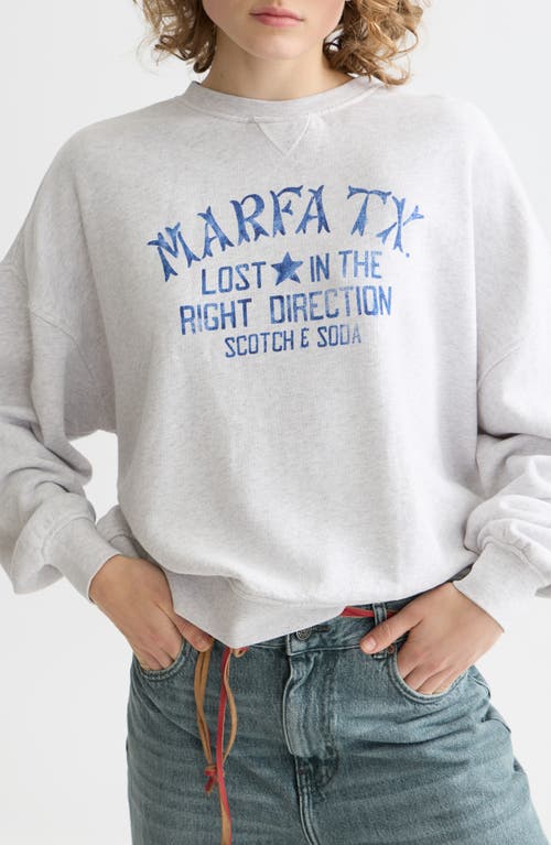 Scotch & Soda Oversize Graphic Cotton Sweatshirt In White