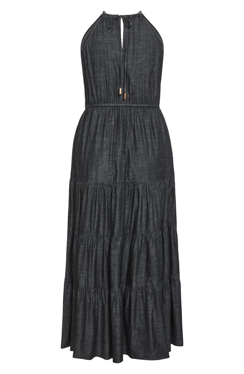 City Chic Hamptons Tie Waist Tiered Maxi Dress, Alternate, color, 