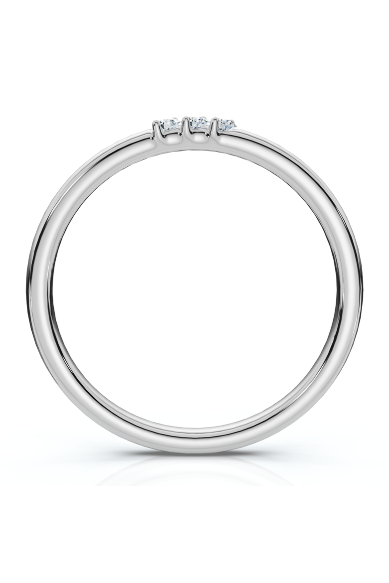 Delicate Diamond 3-Stone Minimalist Anniversary Wedding Ring 14k Gold Lab Grown, Alternate, color, 14k White Gold