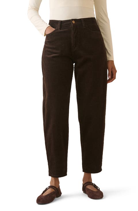 Seamed Corduroy Barrel Leg Pants