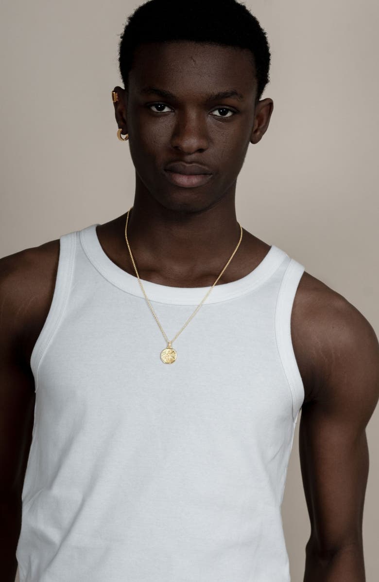 Dower & Hall Men's St. Michael Talisman Necklace, Alternate, color, Yellow Gold Vermeil