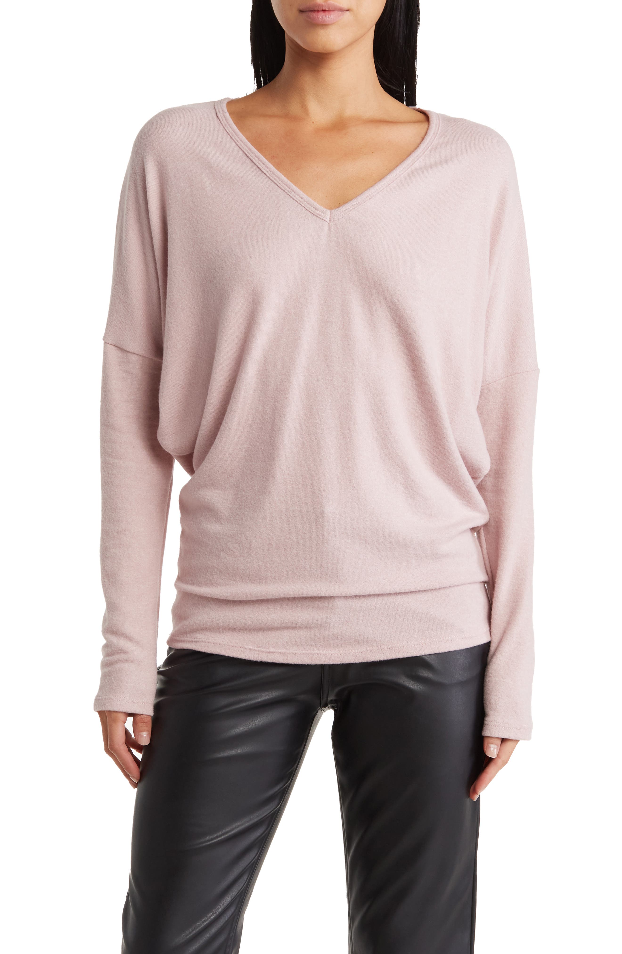 GO COUTURE V-Neck Dolman Sleeve Sweater